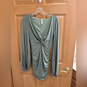 Lucy In the Sky Store Sage Green Ruched Dress